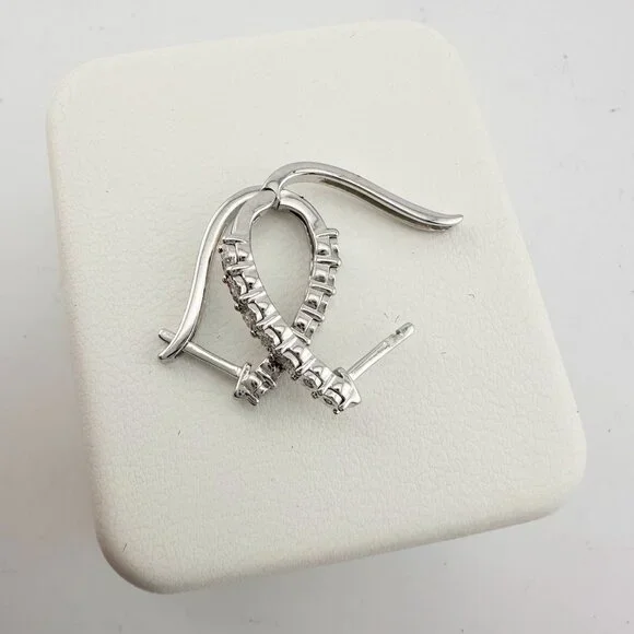 1/5 Carat Diamond Hoop Earrings - Picture 7 of 11